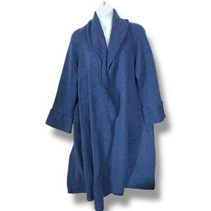 Soft Surroundings 3X Telluride Topper Duster Sweater Navy Blue Wool Blend PLUS